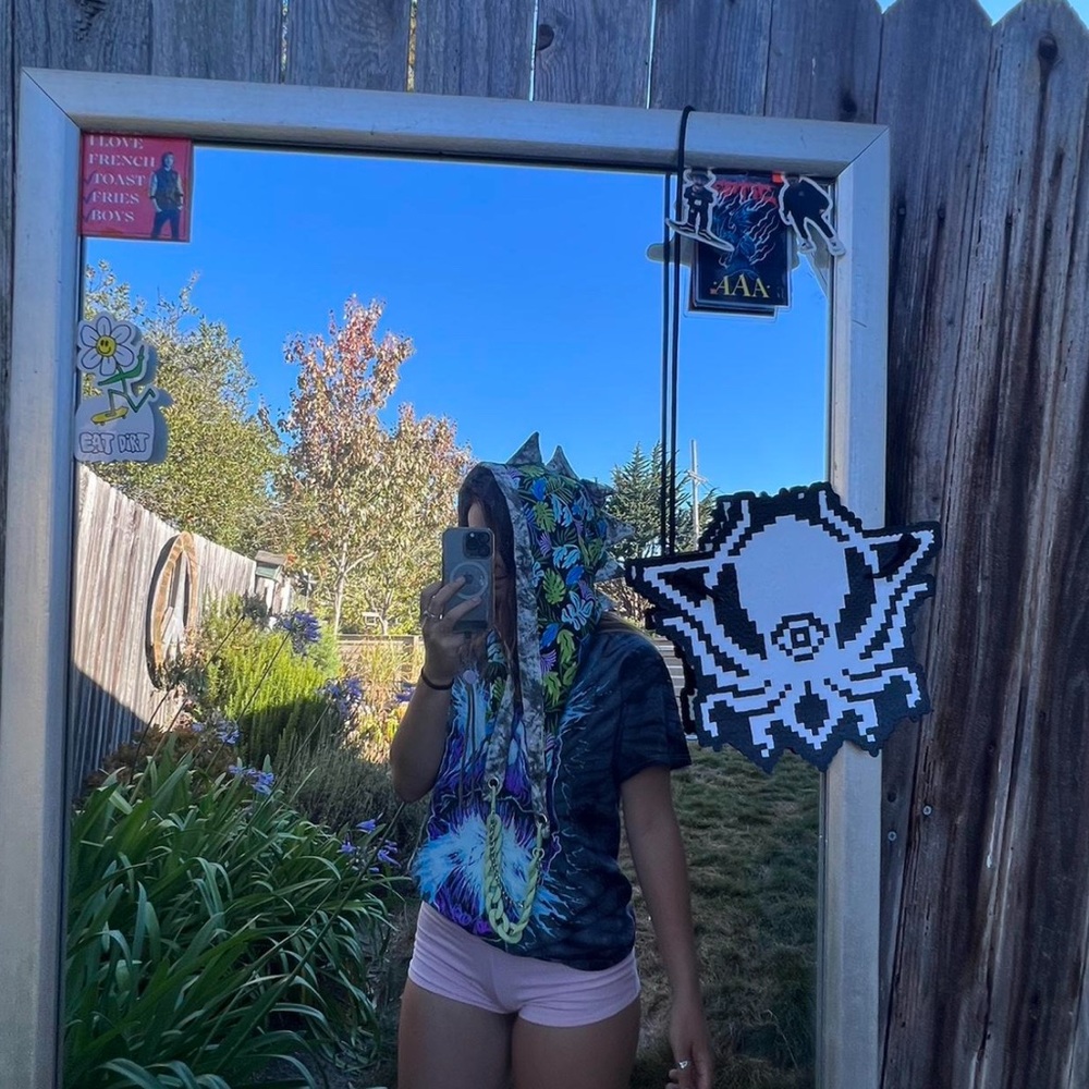 Colorful Graphic Hoodie with Dino Scales